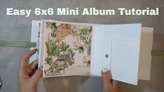 Simple 6x6 Mini Album Tutorial  Perfect for a beginner  Mintay  Urban Jungle [upl. by Nhar38]