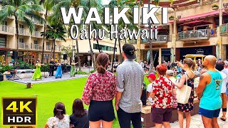 4K HDR Waikiki Walking Tour  2023  Honolulu Oahu Hawaii [upl. by Name564]